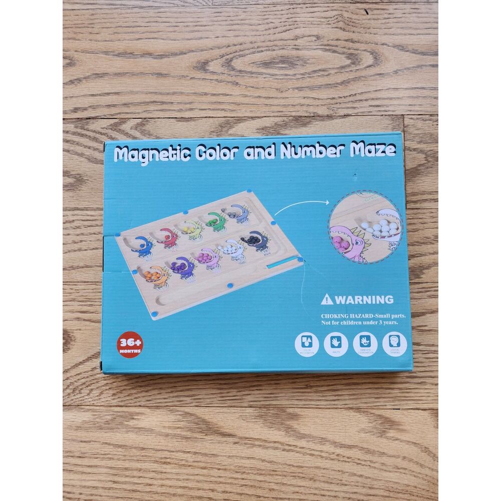 Magnetic Color and Number Maze STEM Counting Wooden Toy NEW